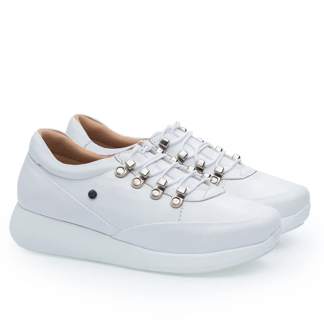 Compre 1 Leve 2 - Tênis Doctor Shoes Couro 1401 Branco Ortopédico